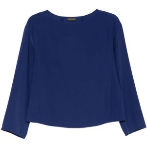 Emporio Armani, Dames, Blouses & Shirts, Blauw, Maat: XL