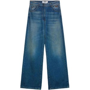 Msgm, Dames, Jeans, Blauw, Maat: S Denim,