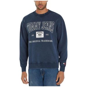 Tommy Hilfiger - Retro Logo Hoodie Sweatshirt - Blauw - Katoen