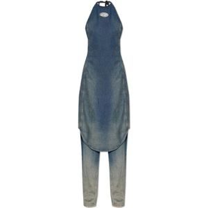 Diesel, Dames, Jumpsuits & Playsuits, Blauw, Maat: M Denim,
