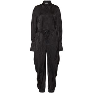 The Attico, Dames, Jumpsuits & Playsuits, Zwart, Maat: S Leer,