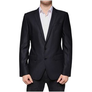 Dolce & Gabbana - Donkerblauwe Single-Breasted Wollen Blazer - Heren