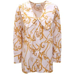 Ganni, Dames, Blouses & Shirts, Veelkleurig, Maat: XS Katoen,