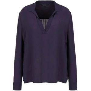 Armani Exchange, Dames, Blouses & Shirts, Blauw, Maat: S Viscose,