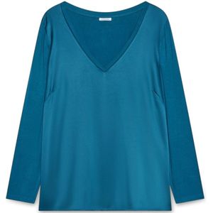 Fiorella Rubino, Dames, Blouses & Shirts, Blauw, Maat: S Satijn,