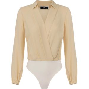 Elisabetta Franchi, Dames, Tops, Beige, Maat: XS