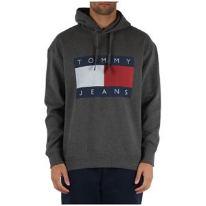 Tommy Jeans, Heren, Sweatshirts & Hoodies, Grijs, Maat: S Katoen,