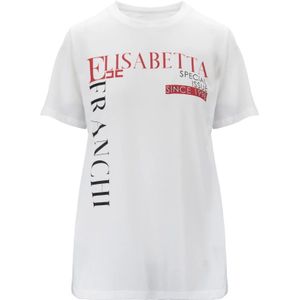 Elisabetta Franchi, Dames, Tops, Wit, Maat: XL Katoen,