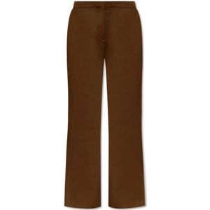 Tory Burch, Dames, Broeken, Bruin, Maat: 3XS Wol,