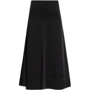 Lanvin Satijnen Rok , Black , Dames , Maat: M