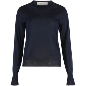 Golden Goose - Gebreide Trui - Blauw - 100% Wol - Ronde Hals - Lange Mouwen