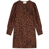 Fabienne Chapot - Jurk - Kastanjebruin - Dierenprint - Korte Mouwen