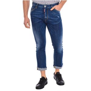 Dsquared2 Rechte Snit Lange Broek , Blue , Heren , Maat: S