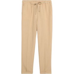 Oltre, Dames, Broeken, Beige, Maat: XL Linnen,