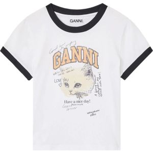Ganni, Dames, Tops, Wit, Maat: XS Katoen,