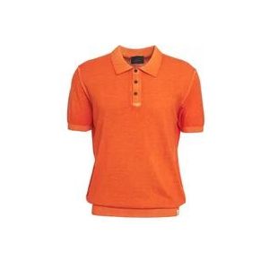 Peuterey Italiaans Polo met Logo Details , Orange , Heren , Maat: XL