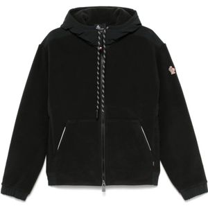 Moncler, Heren, Sweatshirts & Hoodies, Zwart, Maat: S Fleece,
