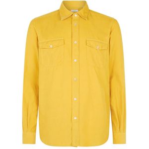 Boglioli, Heren, Overhemden, Geel, Maat: L Corduroy,