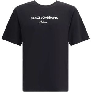 Dolce & Gabbana - T-shirt met Dubbele Kraag - Zwart - Heren - Katoen