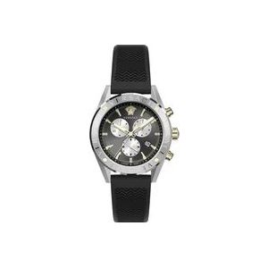 Versace V-Chrono Chronograaf Horloge Zwart Silicone , Multicolor , Heren , Maat: ONE Size