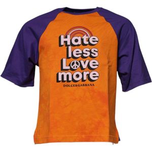 Dolce & Gabbana - T-shirt - Oranje - Graphic Print - Korte Mouwen