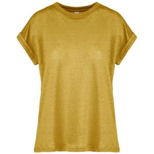 BomBoogie, Dames, Tops, Geel, Maat: XL Linnen,