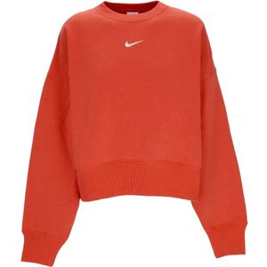 Nike Cropped Crewneck Sweatshirt Phoenix Fleece , Orange , Dames , Maat: L