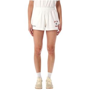 Sporty & Rich, Dames, Korte broeken, Wit, Maat: S Katoen,