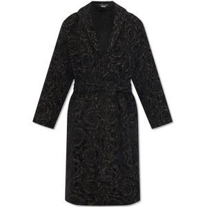 Versace - Badjas - Zwart - Barocco Patroon - Katoen