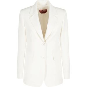 Max Mara Studio, Dames, Jassen, Wit, Maat: XL Poliester,