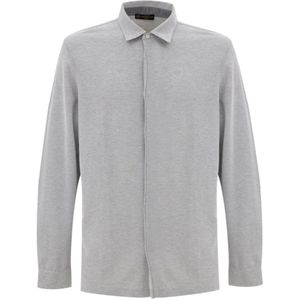 Corneliani, Heren, Overhemden, Grijs, Maat: M Katoen,