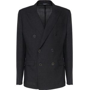 Dolce & Gabbana, Heren, Jassen, Zwart, Maat: L Wol,