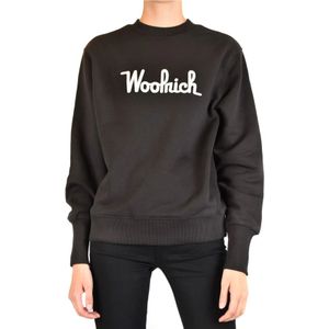 Woolrich, Dames, Sweatshirts & Hoodies, Zwart, Maat: XS
