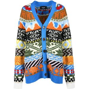 Dsquared2, Dames, Truien, Veelkleurig, Maat: M Wol,