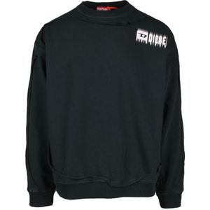 Diesel, Heren, Sweatshirts & Hoodies, Zwart, Maat: XL Katoen,
