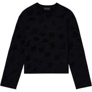 Emporio Armani, Dames, Truien, Zwart, Maat: M