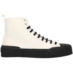 Jil Sander - Sneakers - Beige - Met Achterlogo - Vetersluiting