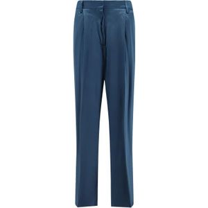Dries Van Noten, Dames, Broeken, Blauw, Maat: 3XS Viscose,