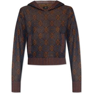 Etro, Dames, Sweatshirts & Hoodies, Bruin, Maat: XS Leer,