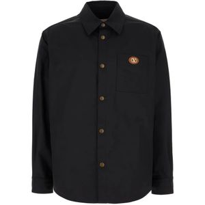 Valentino Garavani, Heren, Overhemden, Blauw, Maat: 2XL Poliester,