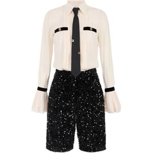 Elisabetta Franchi, Dames, Jumpsuits & Playsuits, Zwart, Maat: XS Leer,