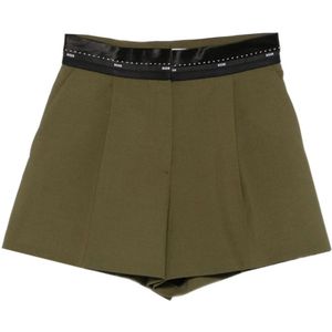 Msgm, Dames, Korte broeken, Groen, Maat: XS Wol,