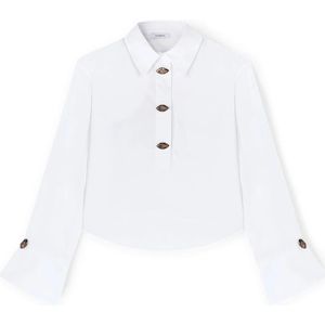 Motivi, Dames, Blouses & Shirts, Wit, Maat: 2XS Katoen,