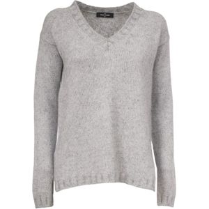 Gran Sasso, Dames, Truien, Grijs, Maat: L Kasjmier,