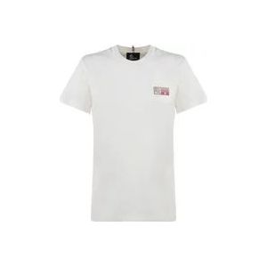 Moncler Katoenen Jersey T-shirts en Polos , White , Dames , Maat: L