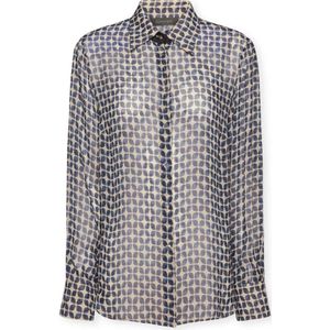 Elena Mirò, Dames, Blouses & Shirts, Blauw, Maat: M Viscose,