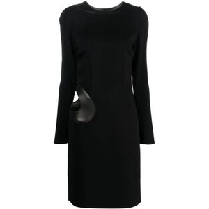 Tom Ford, Dames, Jurken, Zwart, Maat: 2XS Leer,
