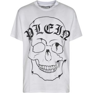 Philipp Plein, Heren, Tops, Wit, Maat: M Katoen,