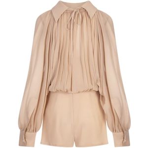 Marni, Dames, Jumpsuits & Playsuits, Bruin, Maat: 2XS Zijde,