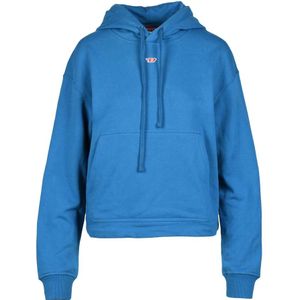 Diesel, Dames, Sweatshirts & Hoodies, Blauw, Maat: S Katoen,